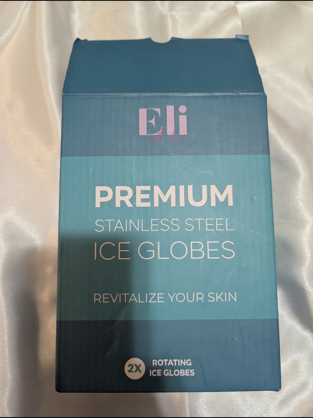 Eli Premium Stainless Steel Ice Globes - Teal Blue Packaging